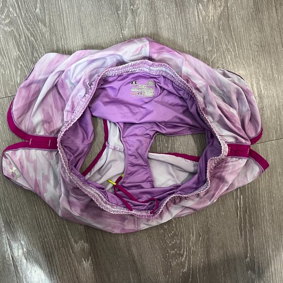 🩷 Heat Gear Women’s Pink Camo Running Shorts - Size L - Picture 5 of 8